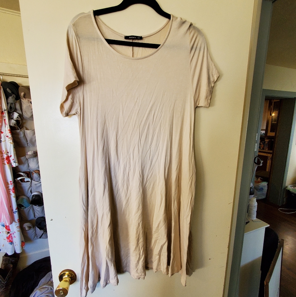Tan tunic dress with pockets